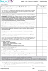 fFN Collection Competency Checklist